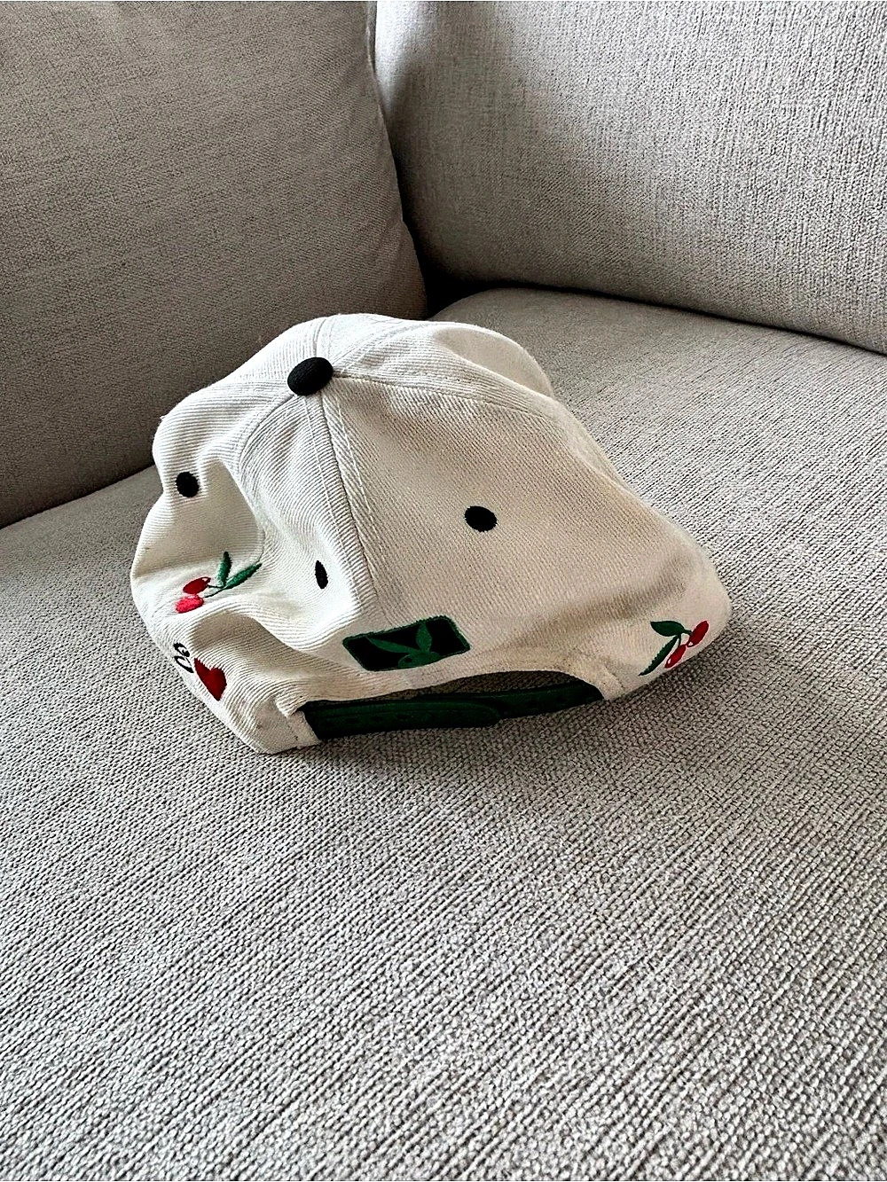 Playboy Cherry Adjustable Hat - Cream Floral Cap - Picture 2 of 3